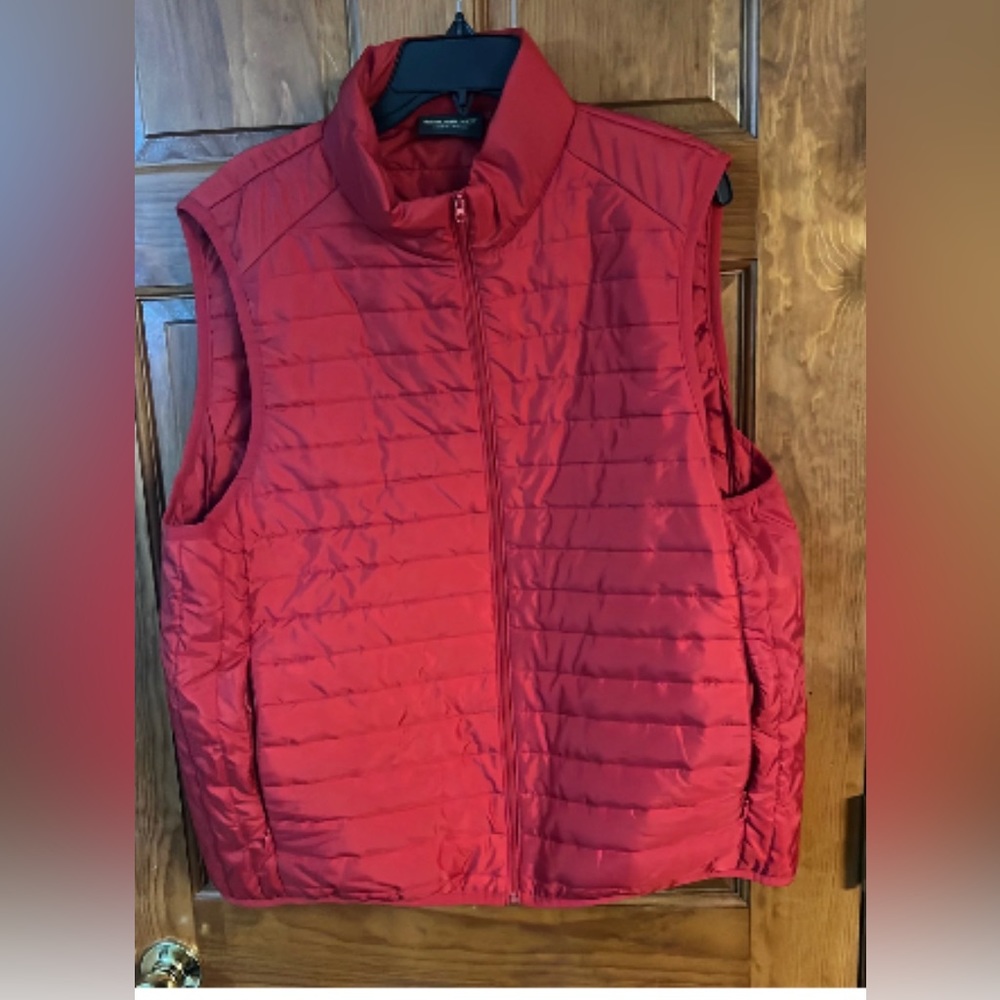 Men's John Bartlett Consensus Red Zip Puffer Vest Sz XXL